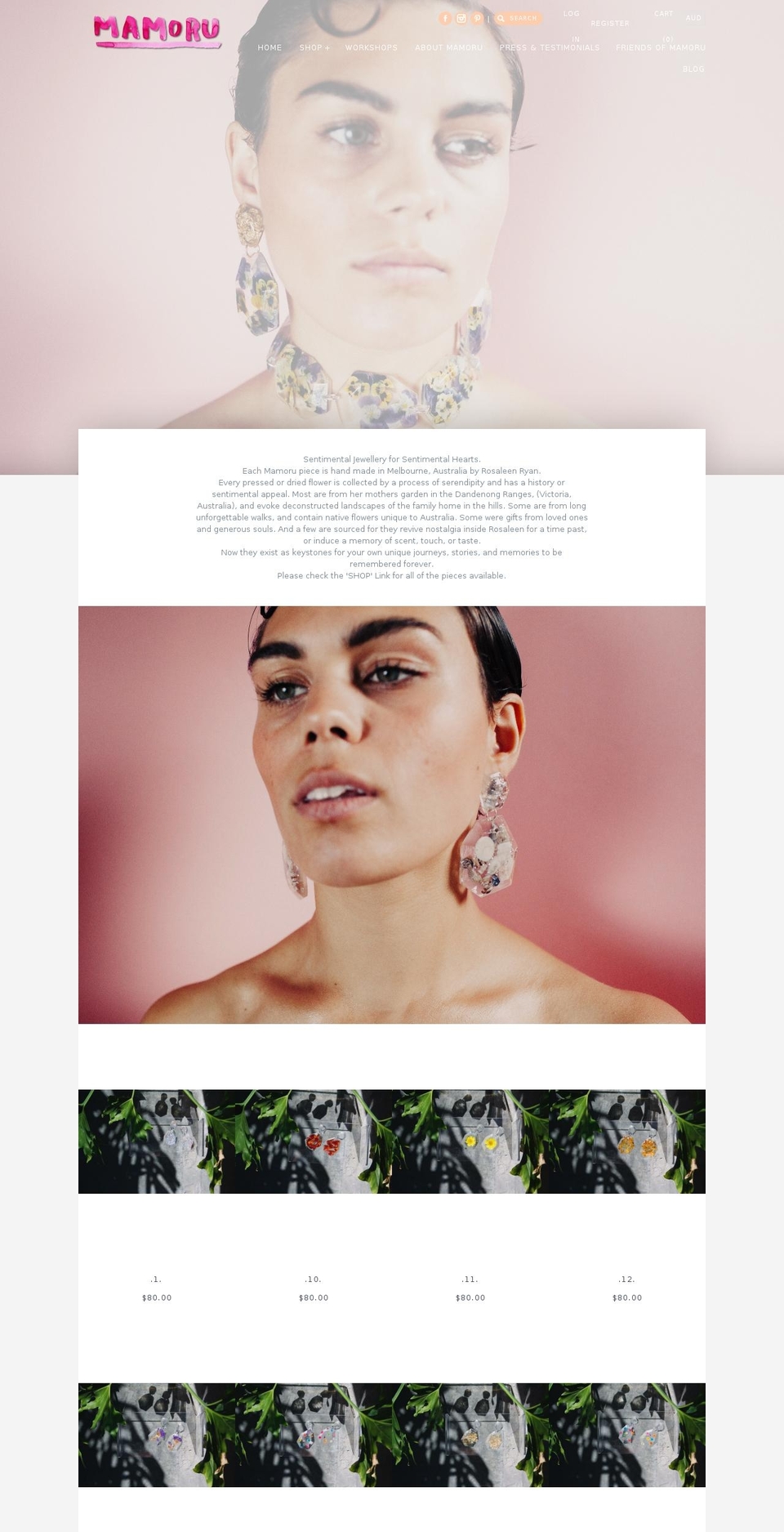 mamorujewellery.com shopify website screenshot