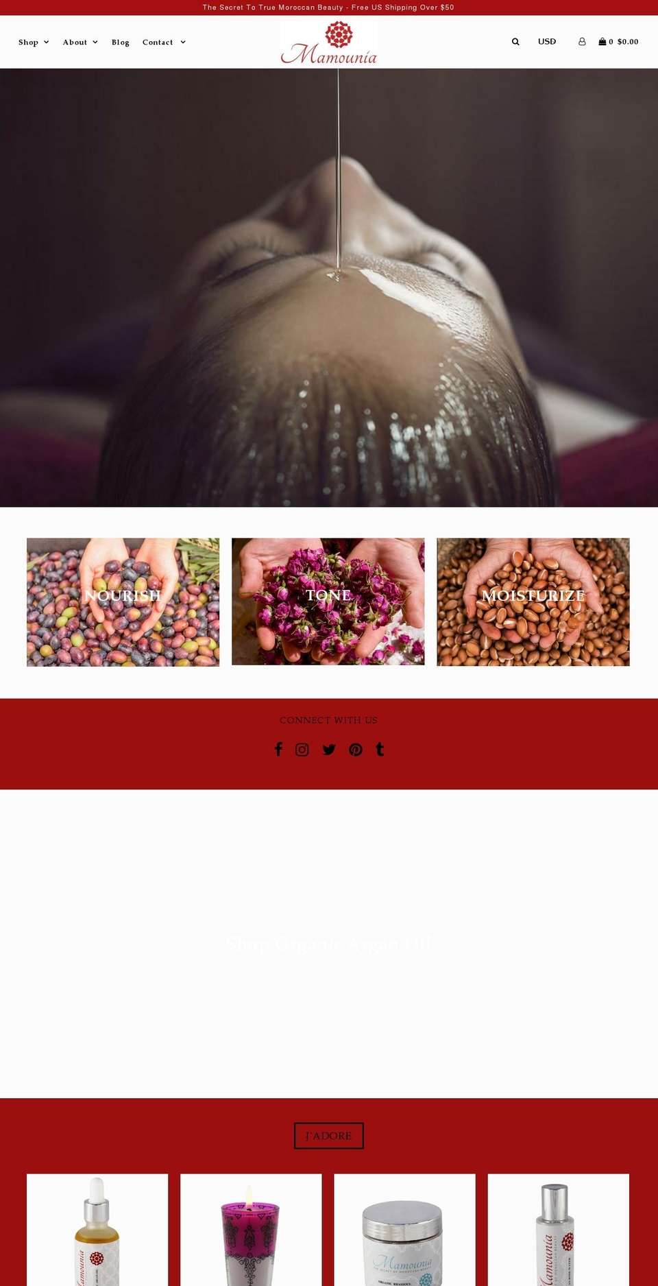mamouniaspa.com — Shopify storefront screenshot