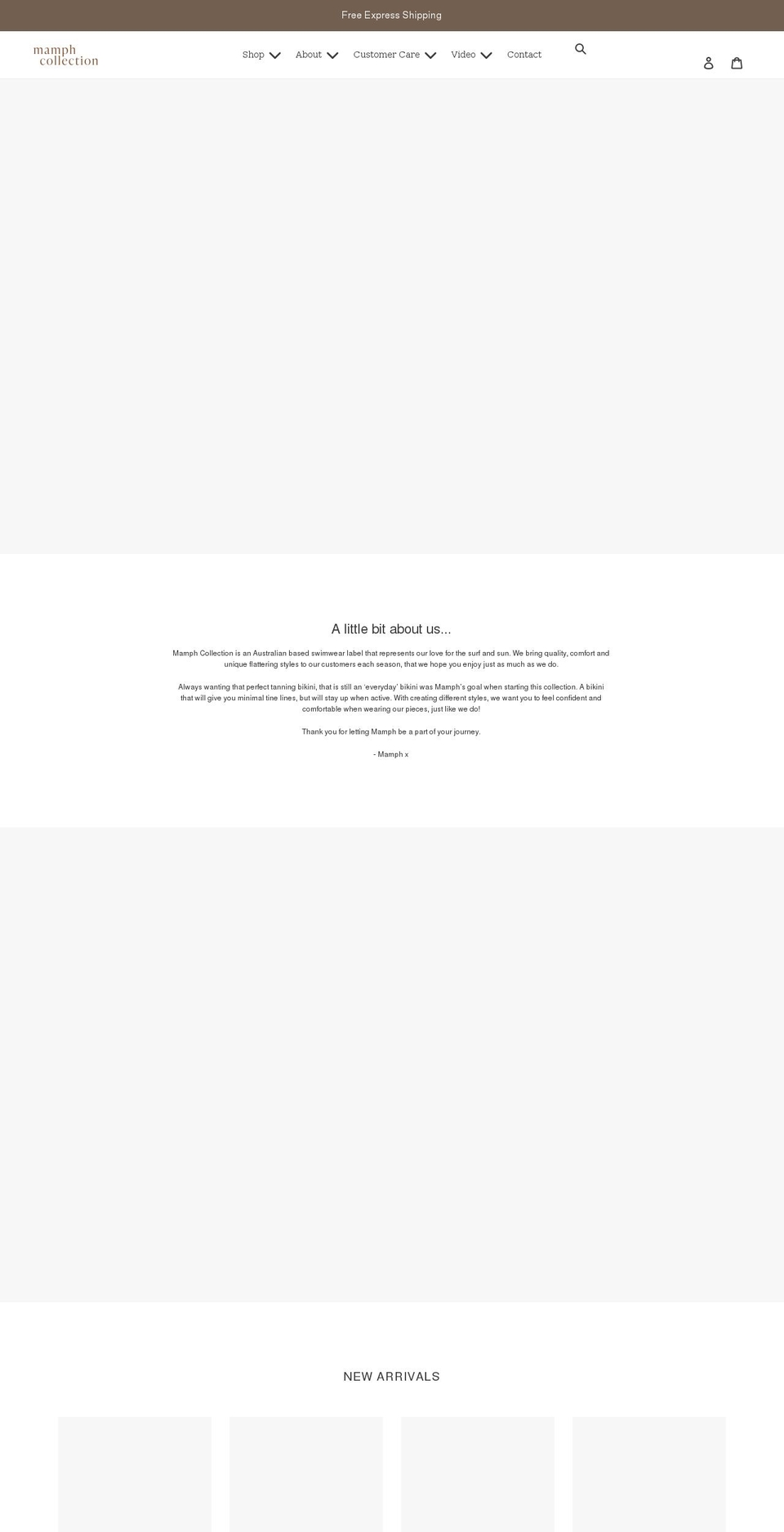 mamphcollection.com.au shopify website screenshot