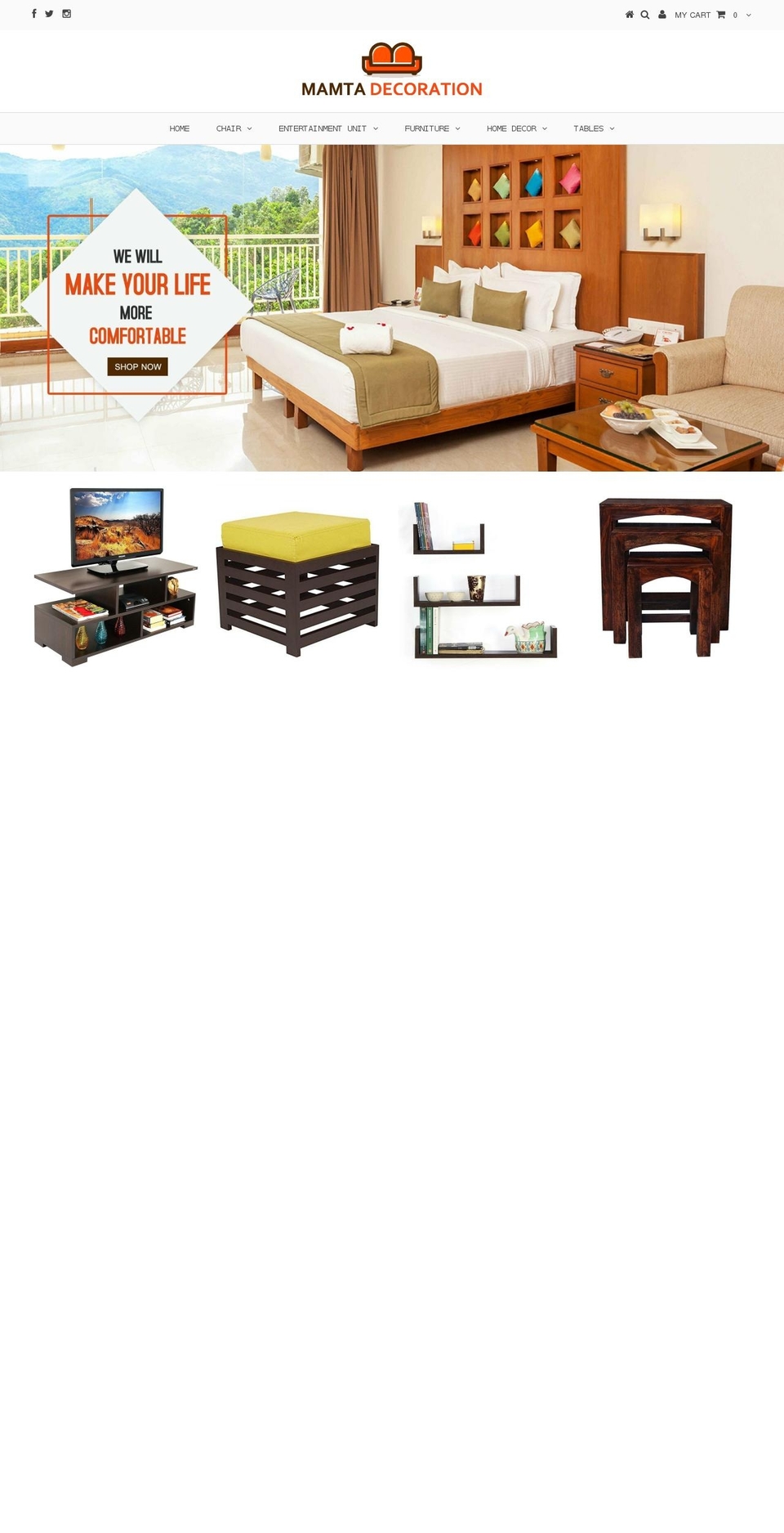 mamtadecoration.com — Shopify storefront screenshot