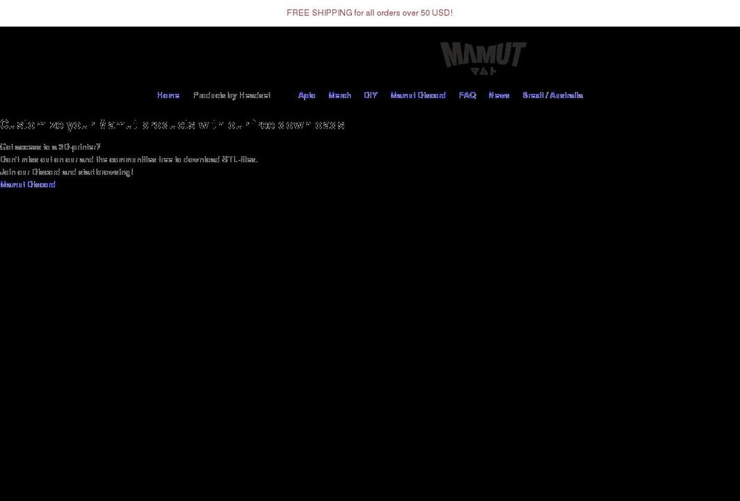 mamutvr.com shopify website screenshot