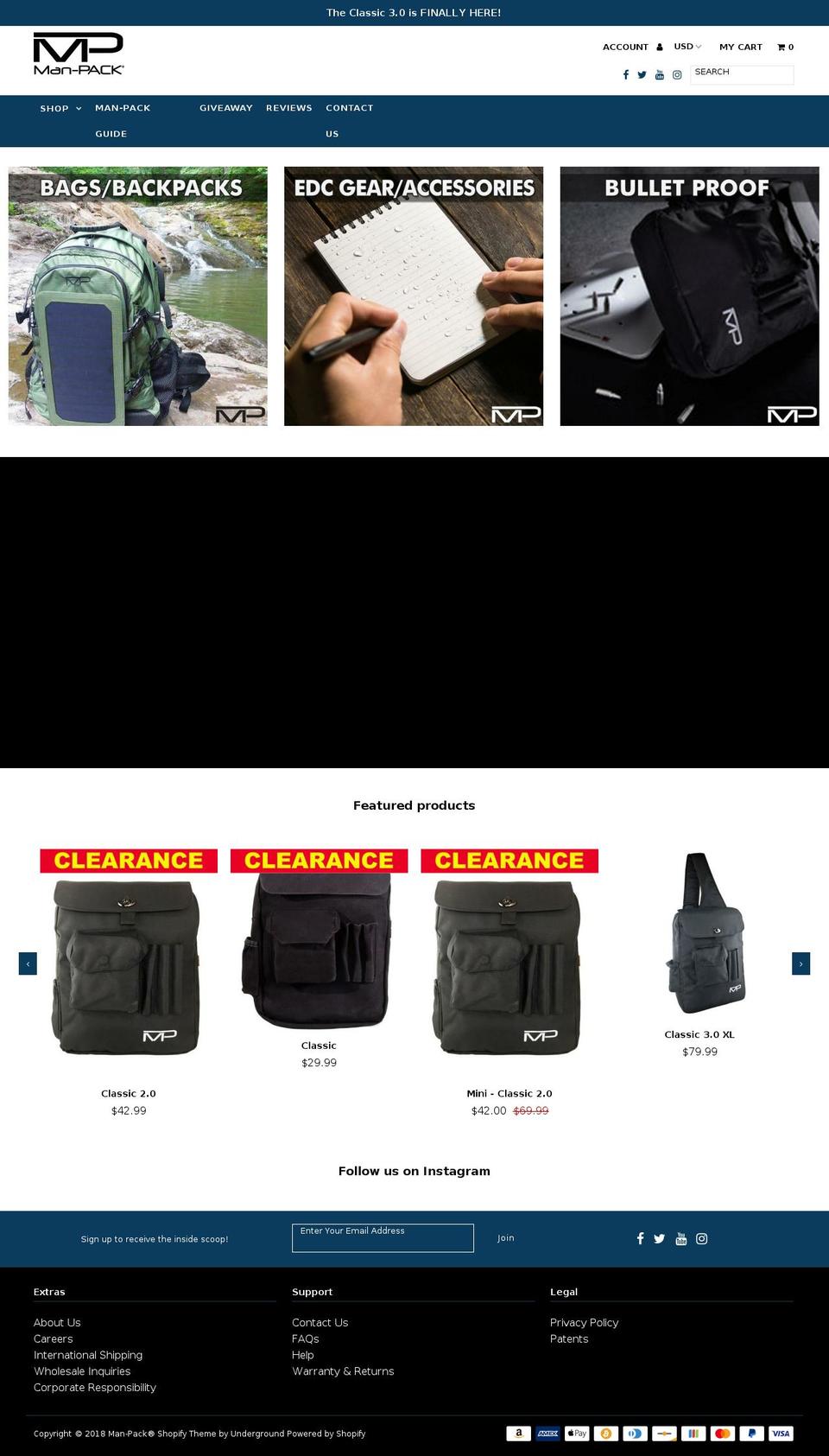 man-bag.co shopify website screenshot