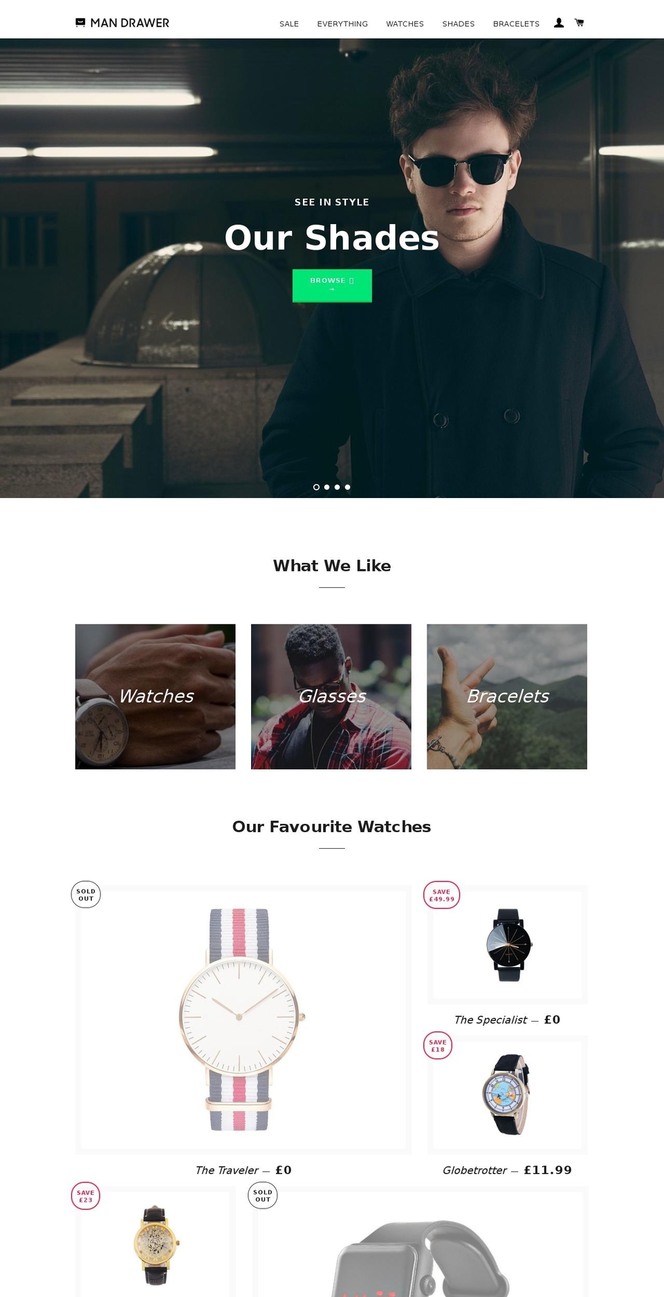 man-drawer.com shopify website screenshot