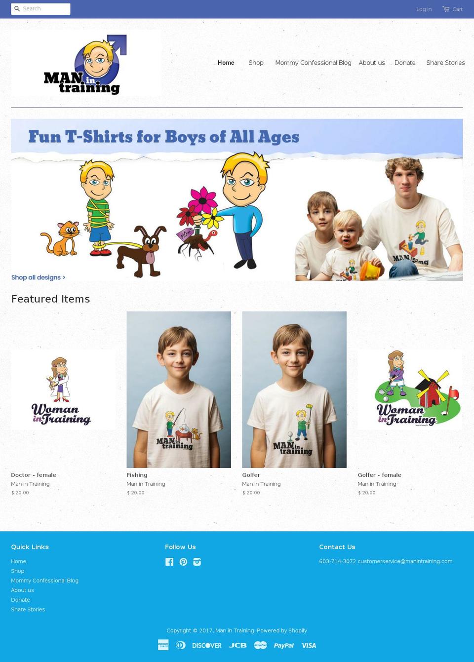man-in-trainingstore.com shopify website screenshot