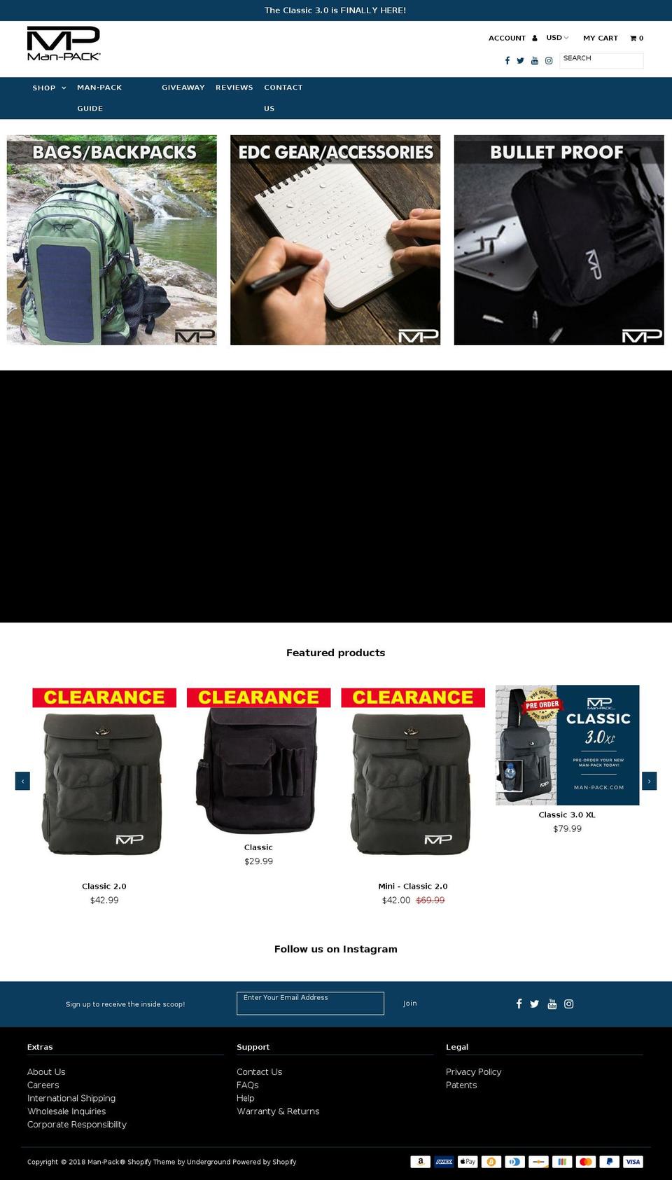 man-pack.com — Shopify storefront screenshot