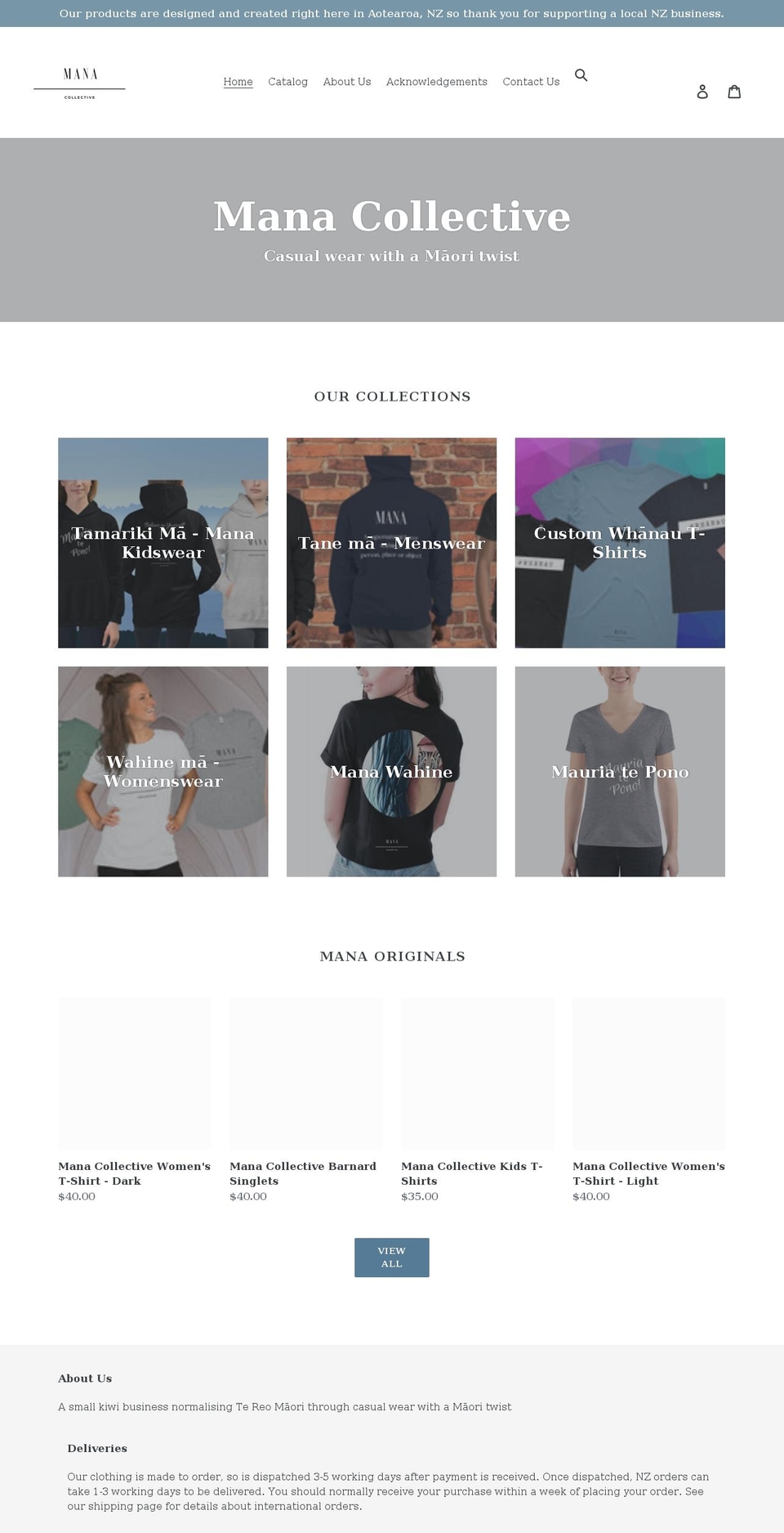 mana-collective.com shopify website screenshot