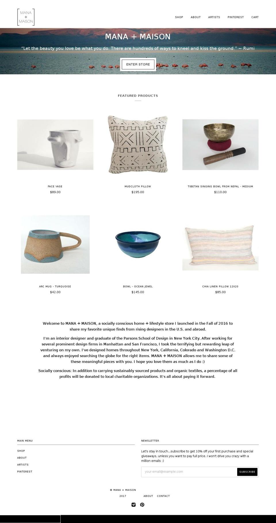 mana.maison shopify website screenshot