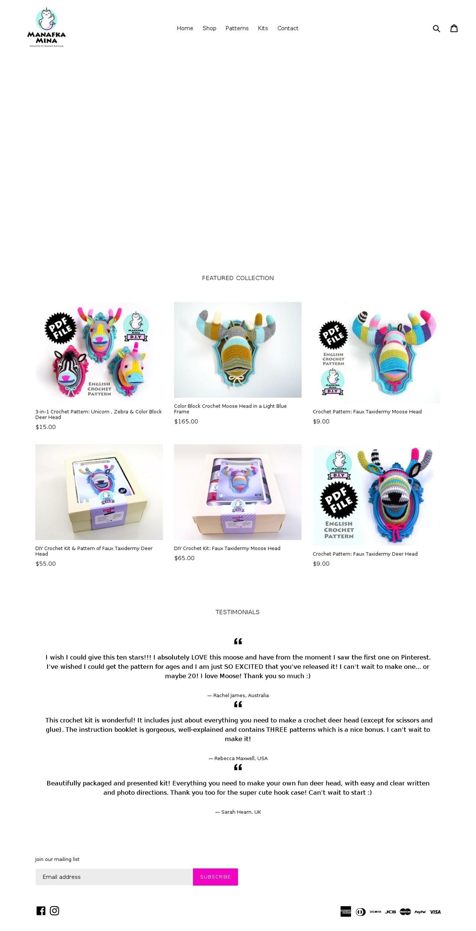 manafka-mina.com — Shopify storefront screenshot