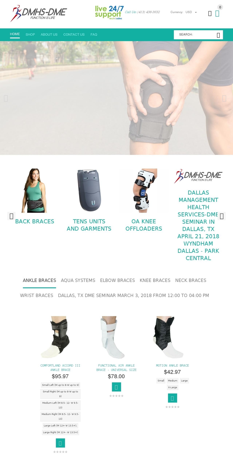 managementhealthservices-dme.com shopify website screenshot
