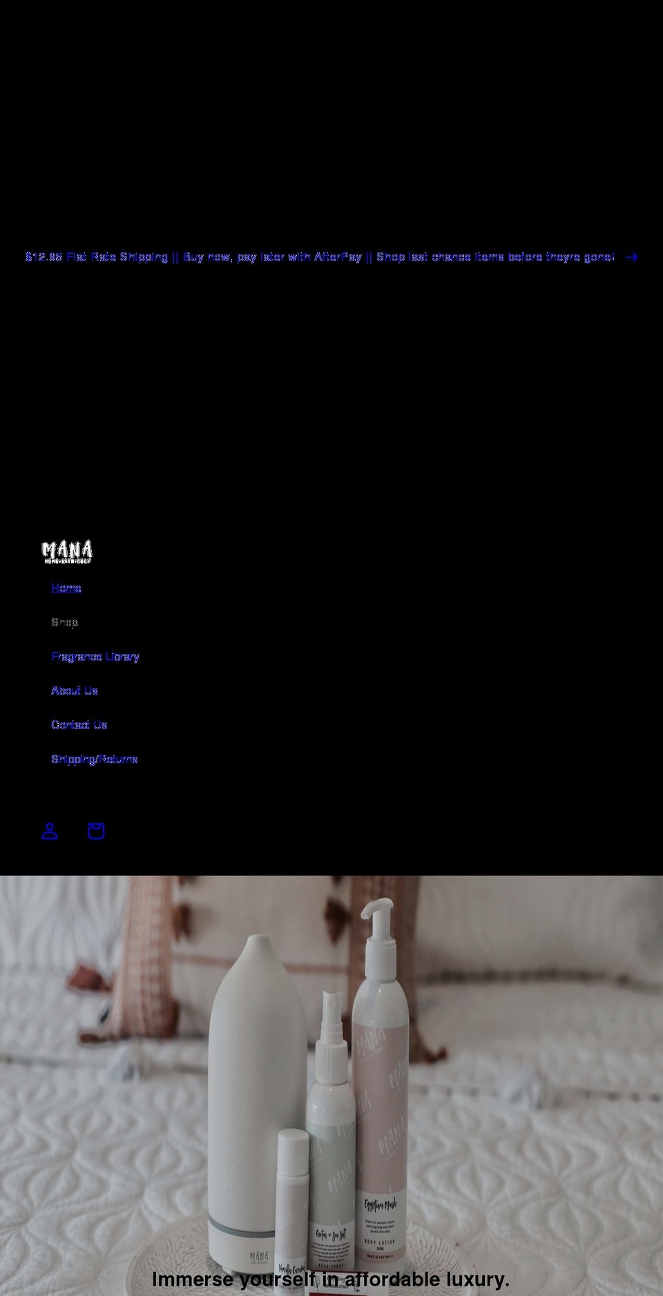 manahomebathbody.com — Shopify storefront screenshot