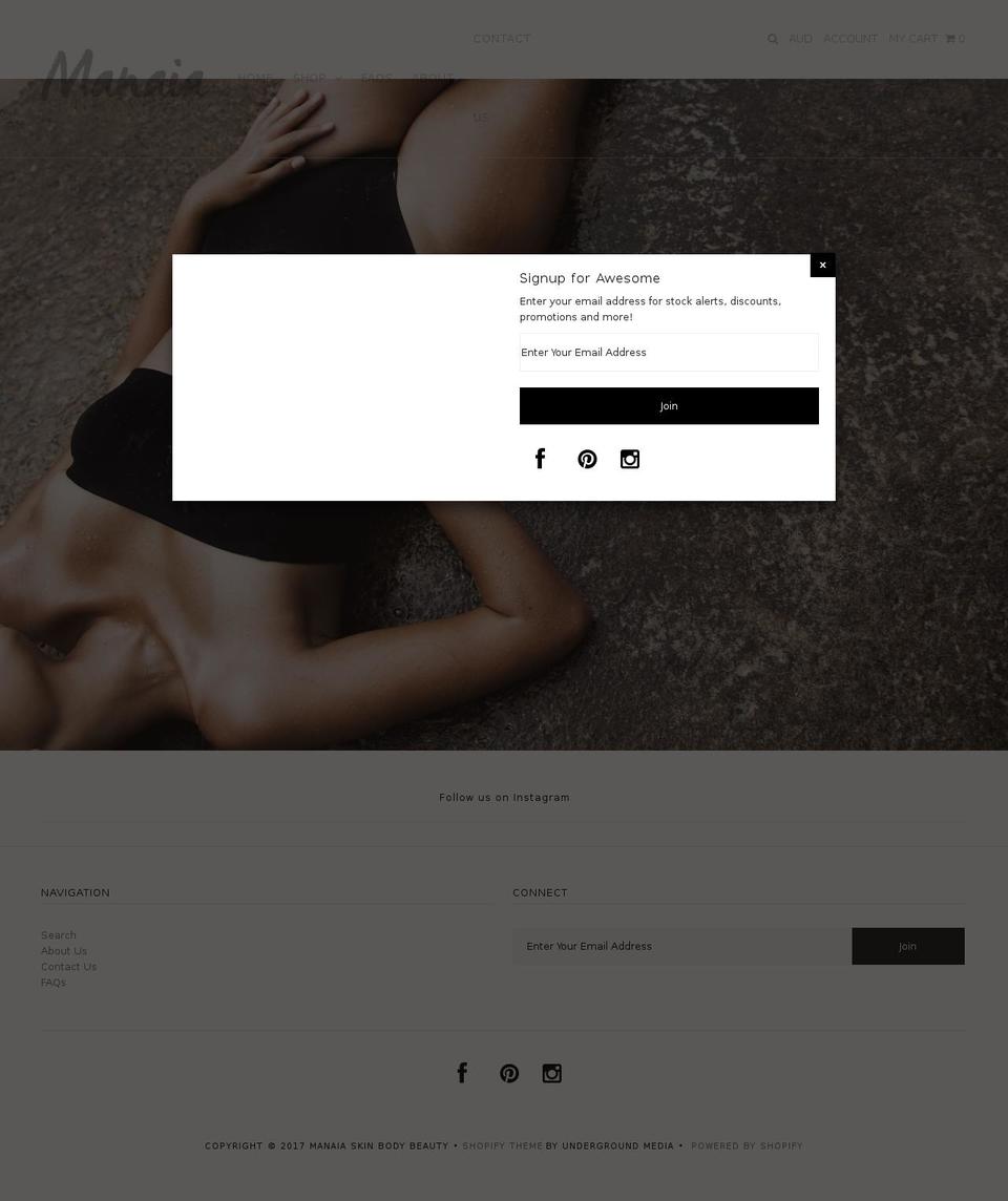 manaia.com.au shopify website screenshot