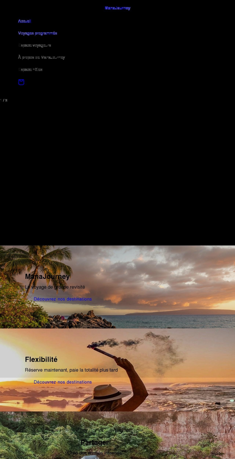 manajourney.com shopify website screenshot