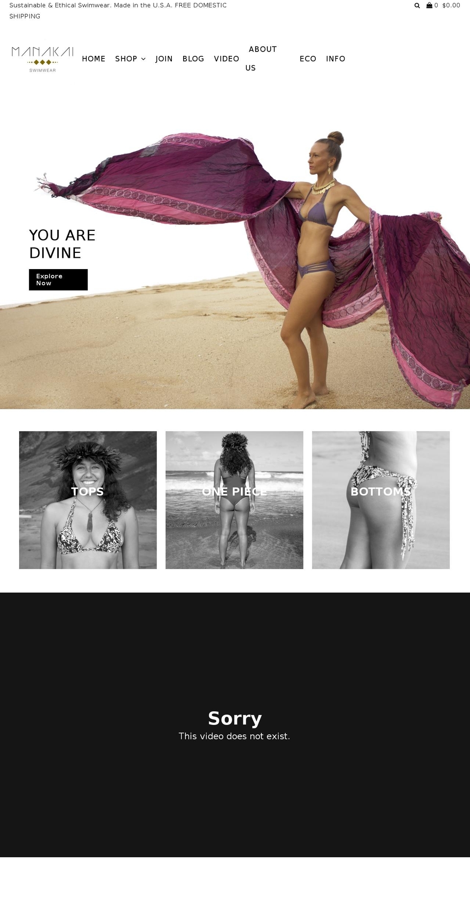 manakaiswimwear.com shopify website screenshot