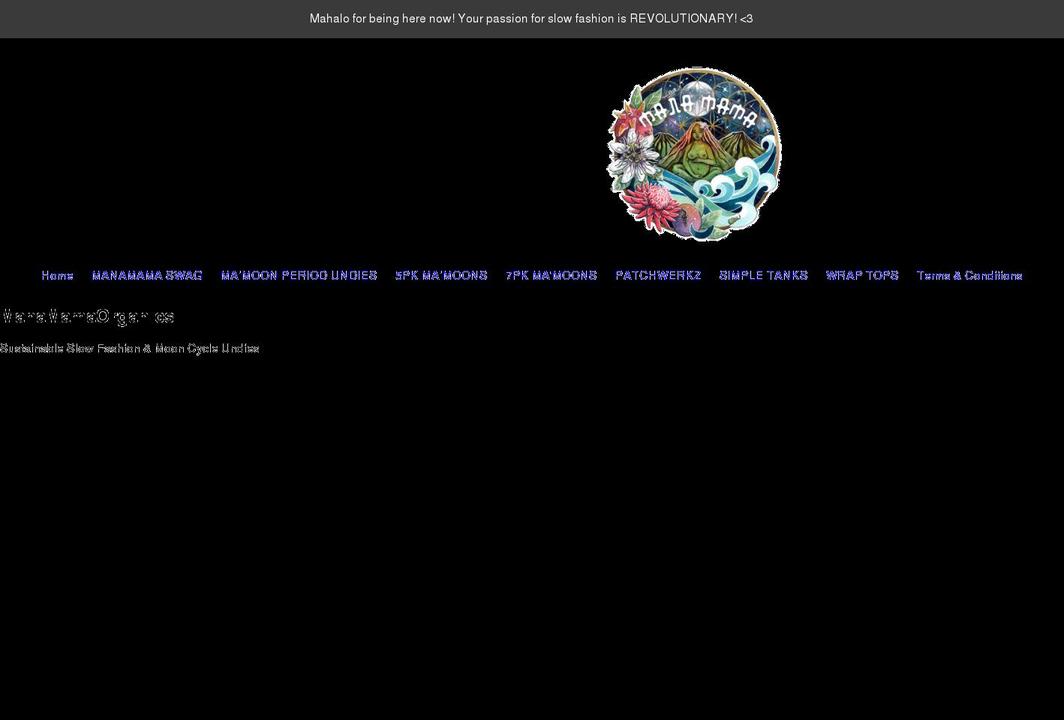 manamamaorganics.com shopify website screenshot
