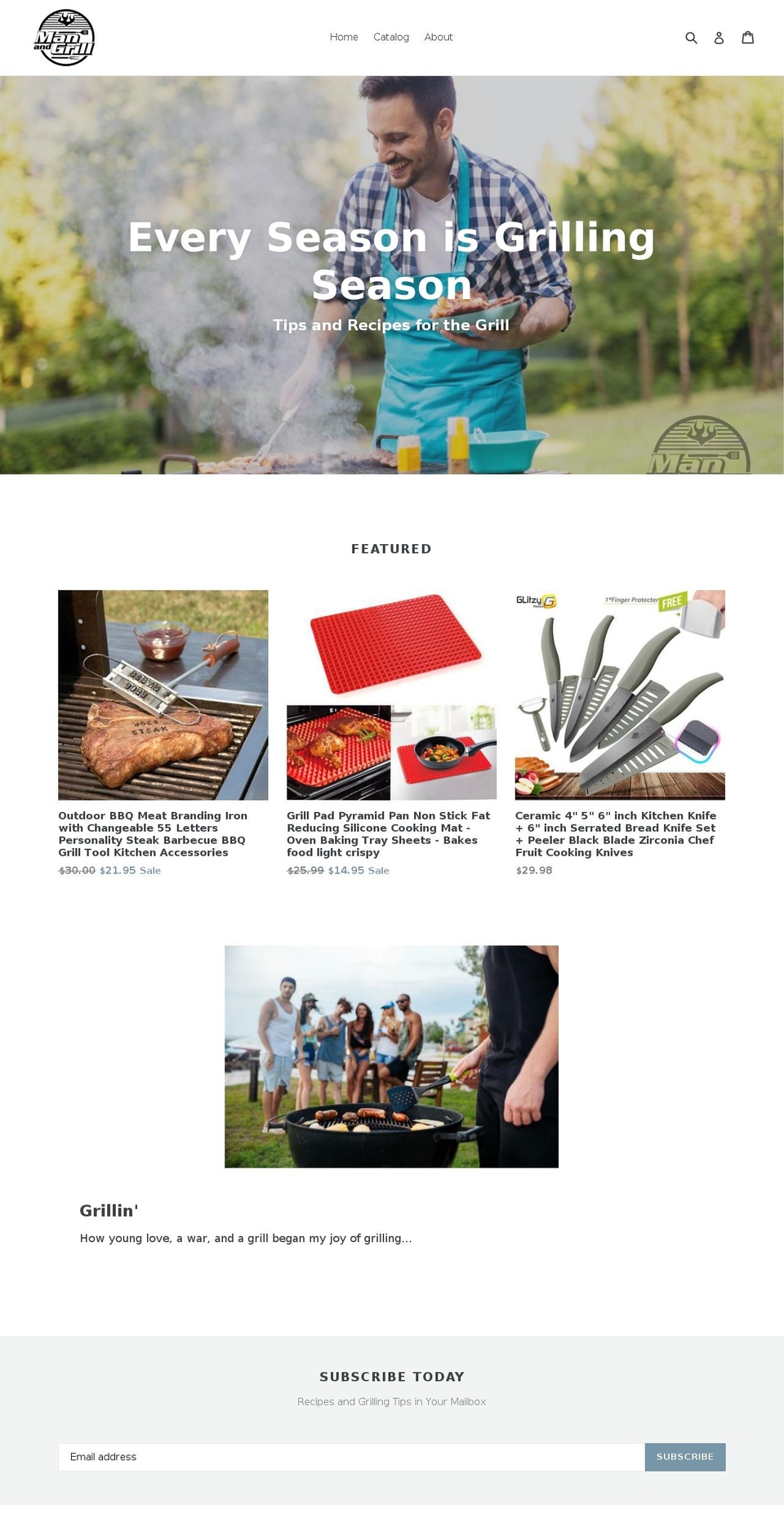 manandgrill.com — Shopify storefront screenshot