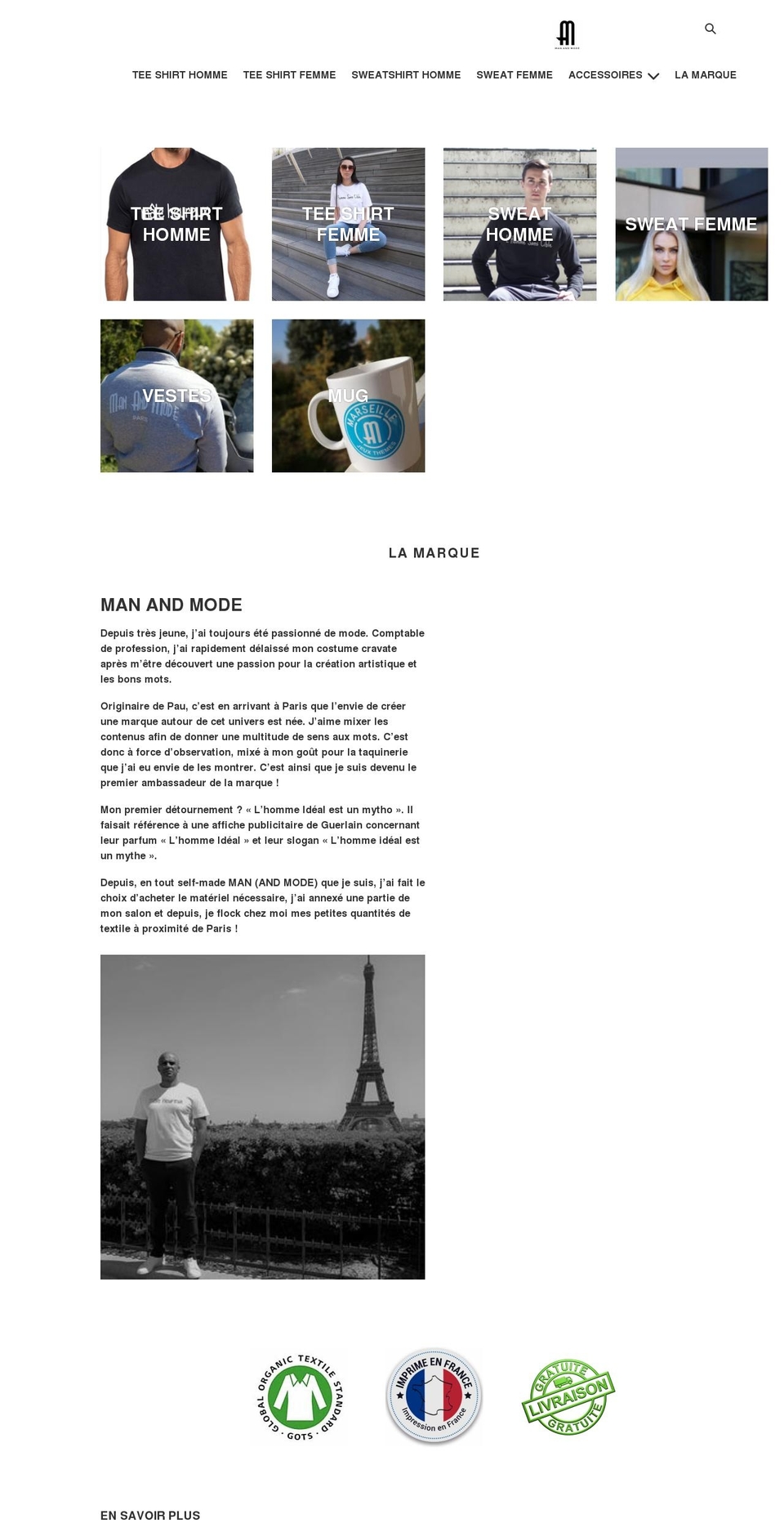 manandmode.fr shopify website screenshot