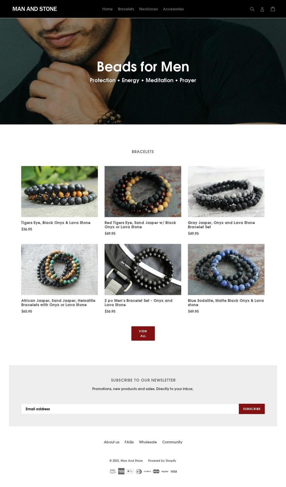 manandstone.com shopify website screenshot