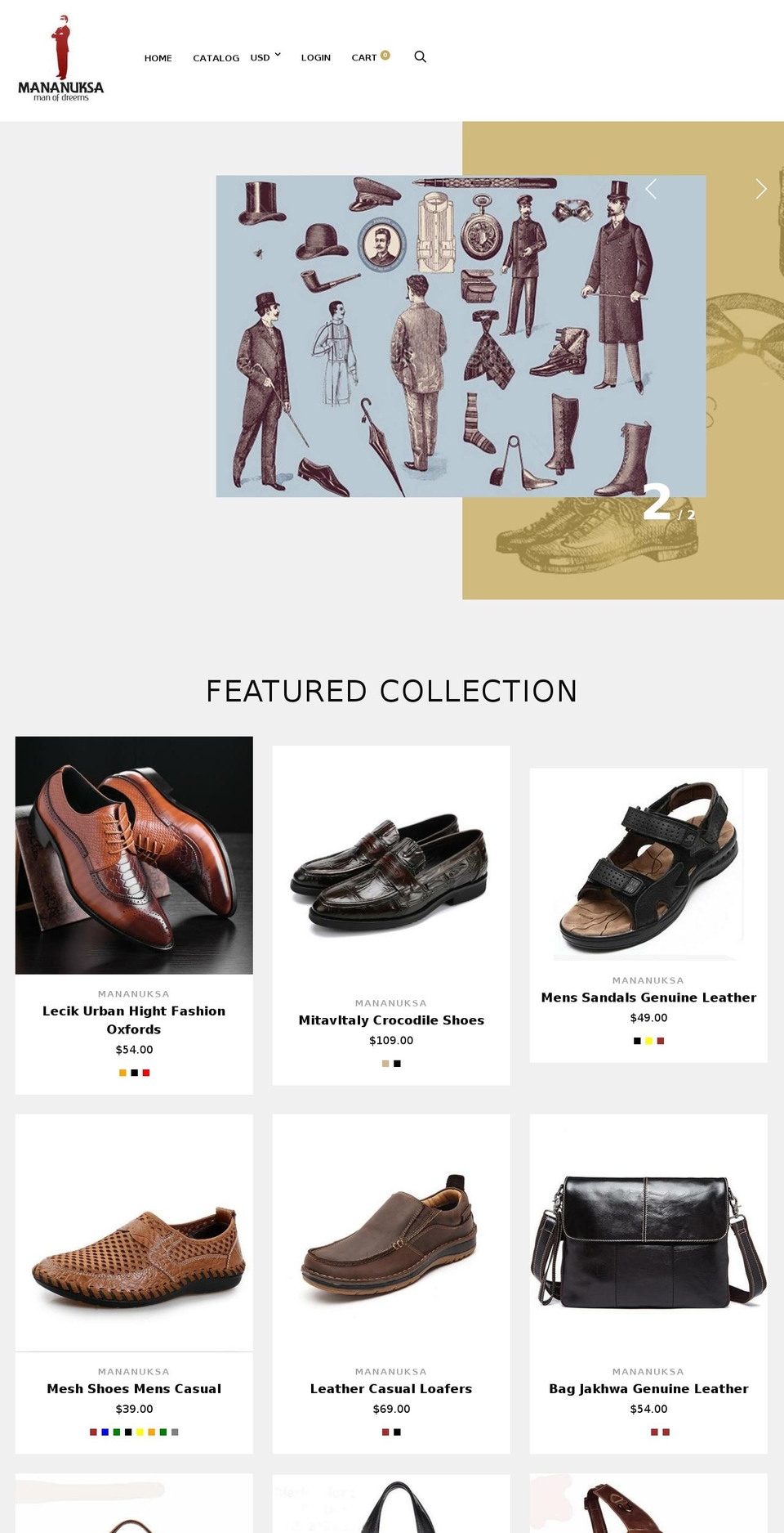 mananuksa.com — Shopify storefront screenshot