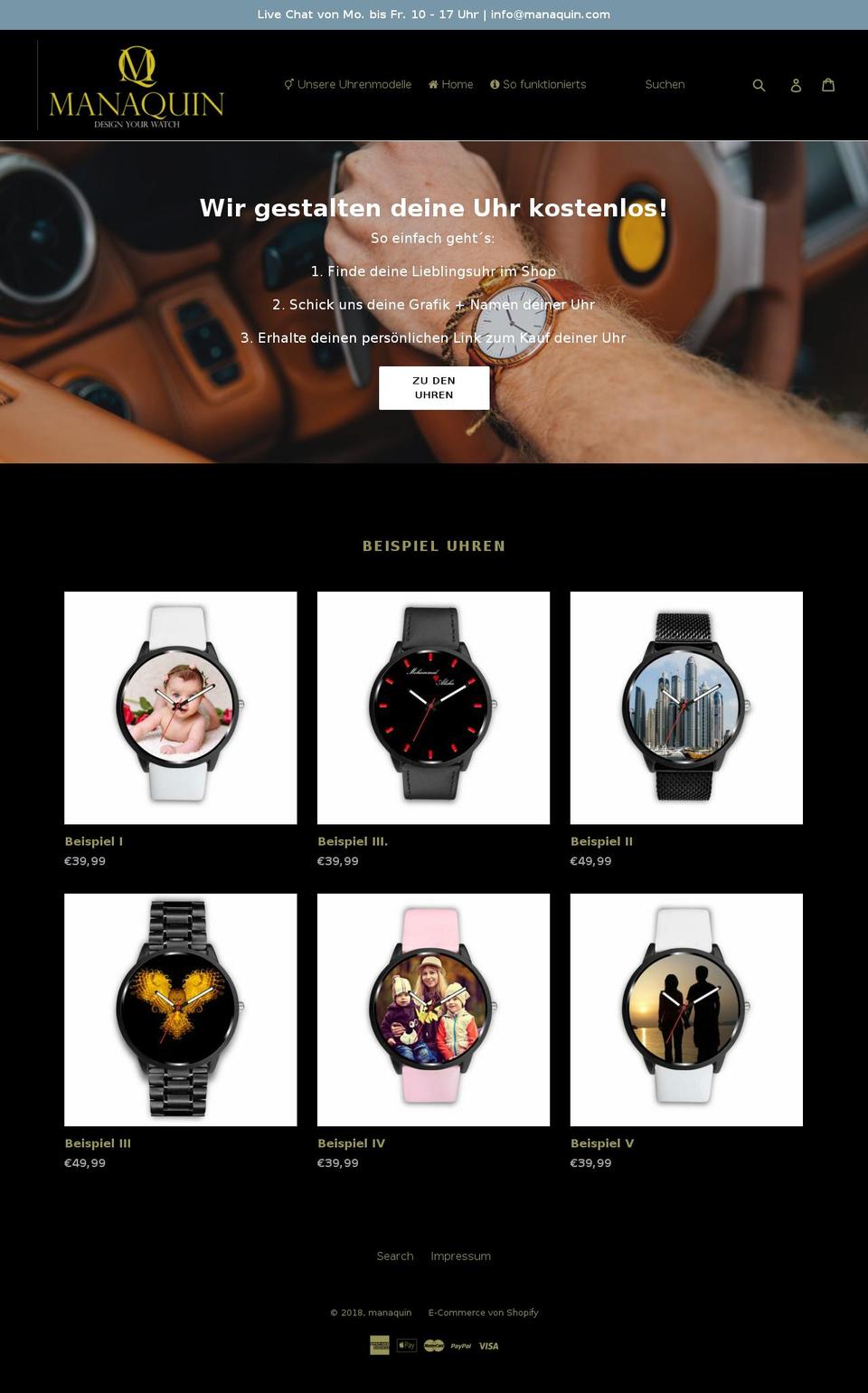 manaquin.com — Shopify storefront screenshot