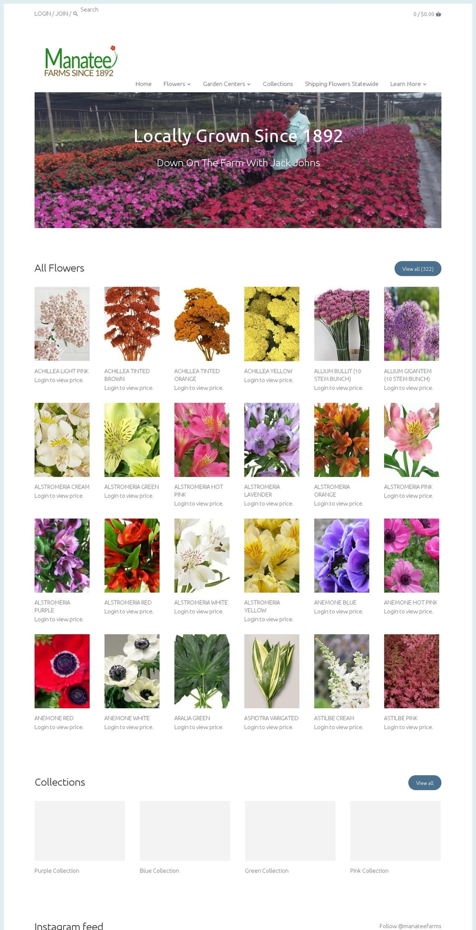 manateefarms.com — Shopify storefront screenshot