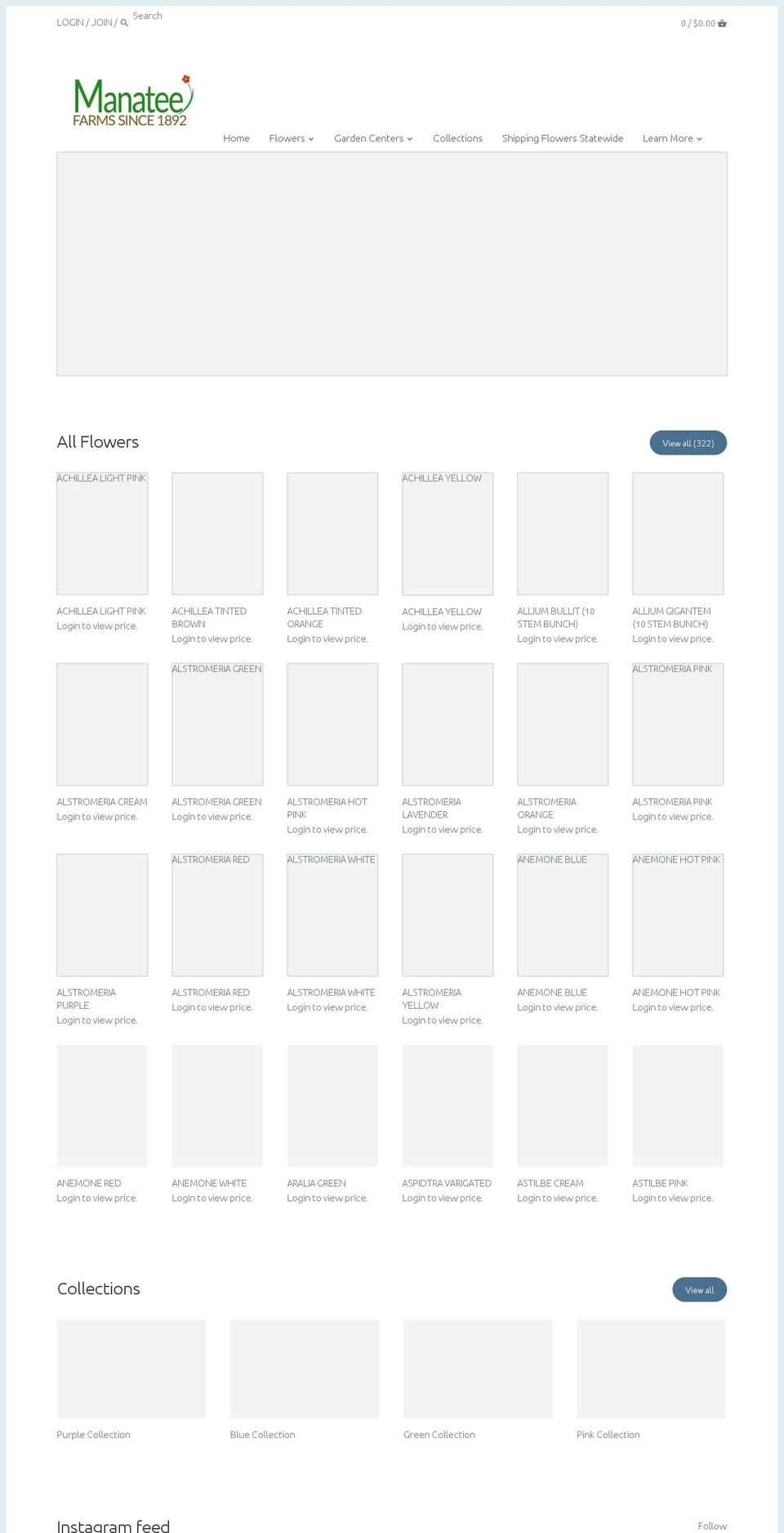 manateeflowers.com — Shopify storefront screenshot
