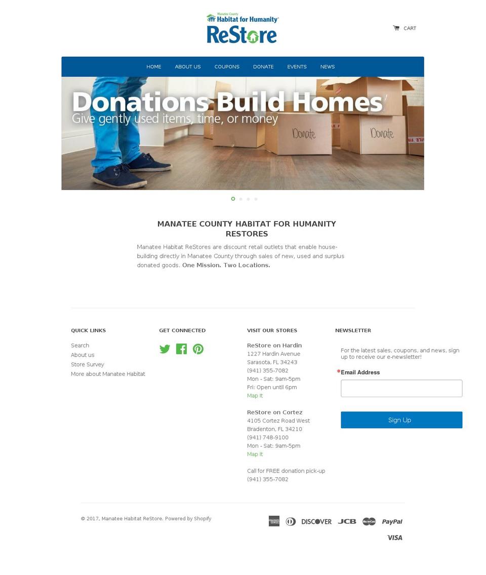 manateehabitatrestore.com shopify website screenshot