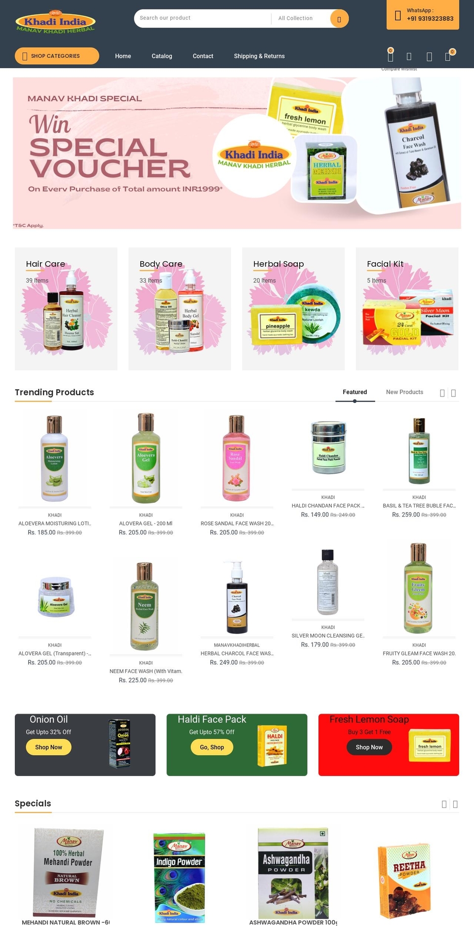 manavkhadiherbal.com shopify website screenshot