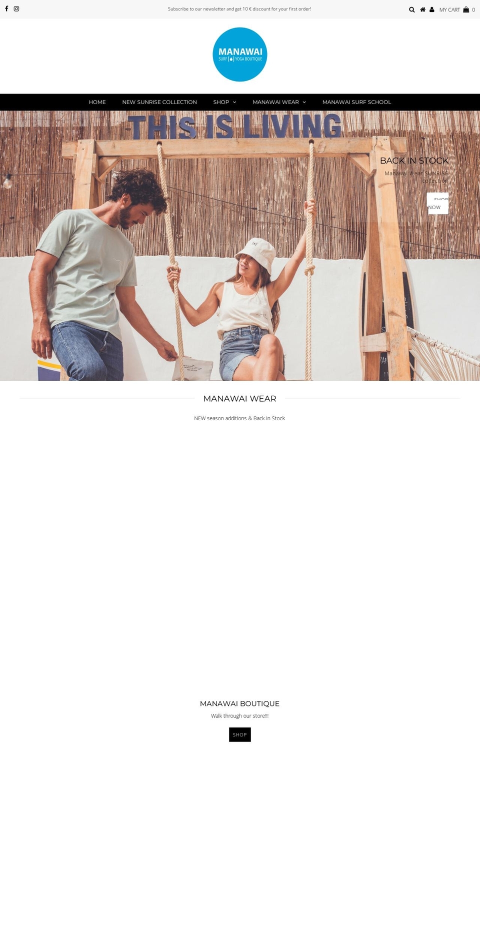 manawaiwear.com — Shopify storefront screenshot
