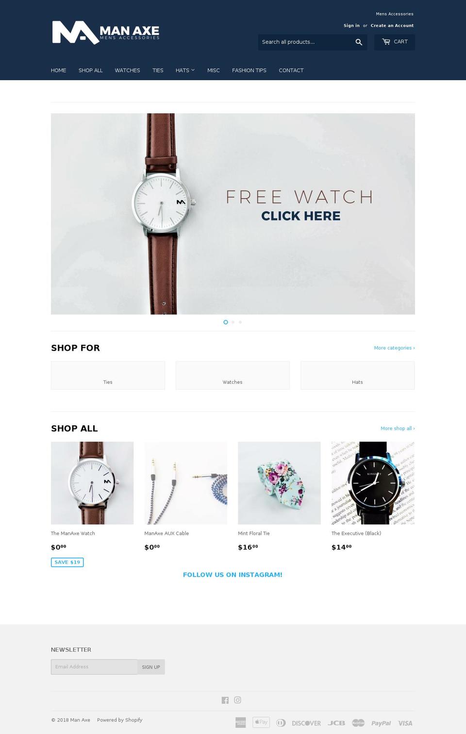 manaxe.com — Shopify storefront screenshot