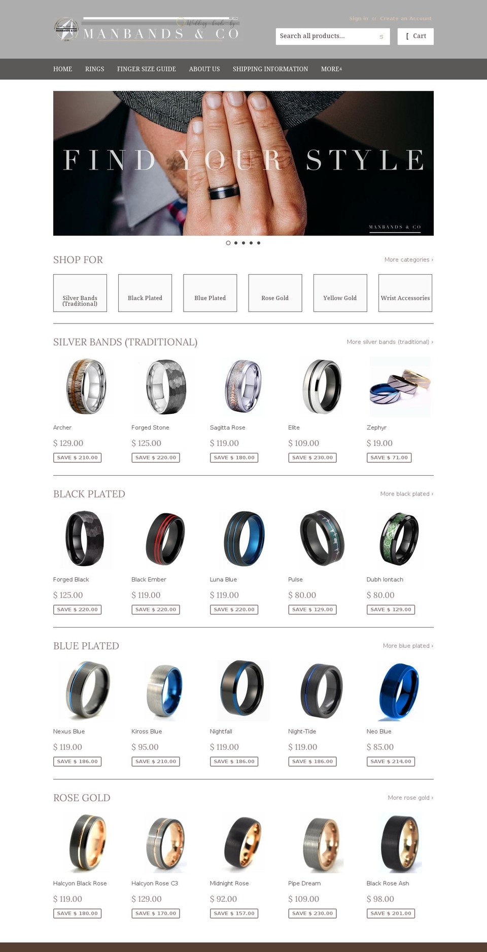 manbands.co shopify website screenshot