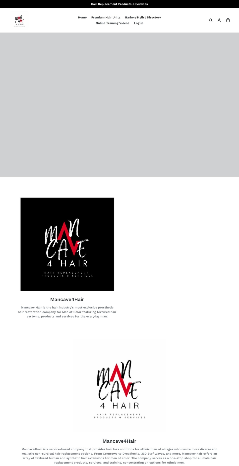 mancave4hair.com — Shopify storefront screenshot