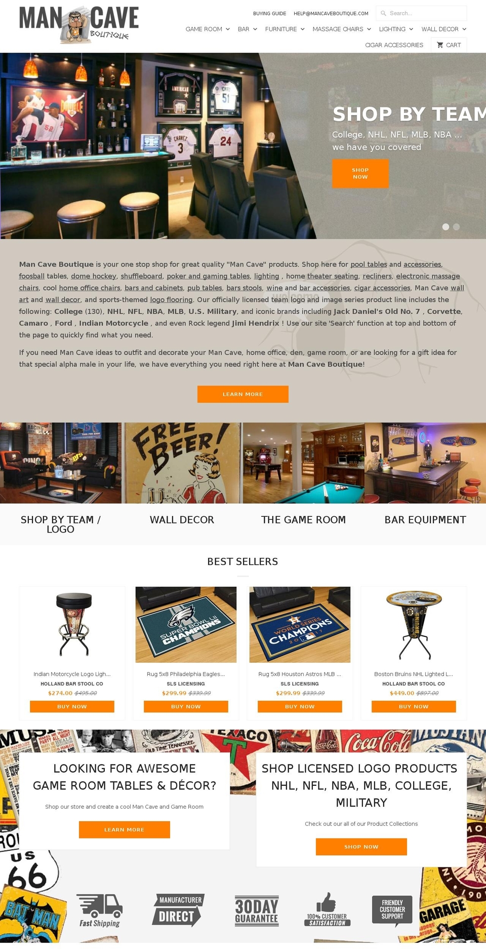 mancaveboutique.com — Shopify storefront screenshot