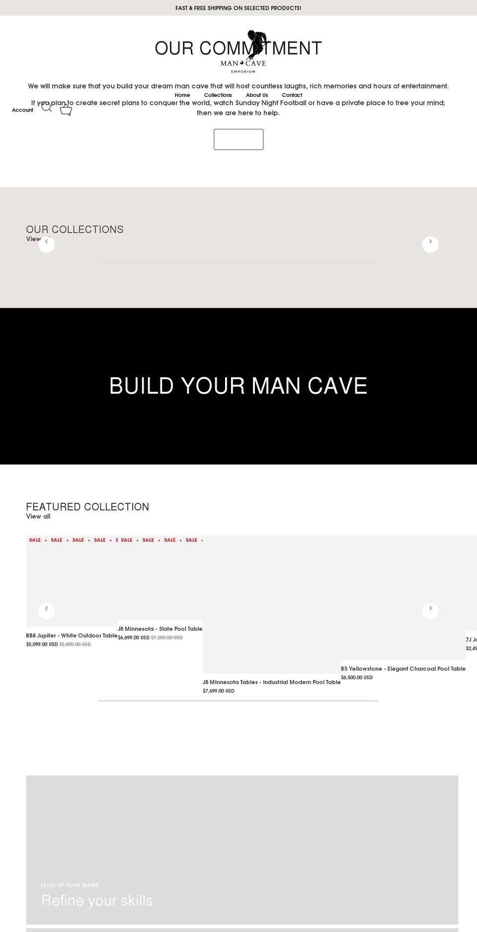 mancaveemporium.com shopify website screenshot