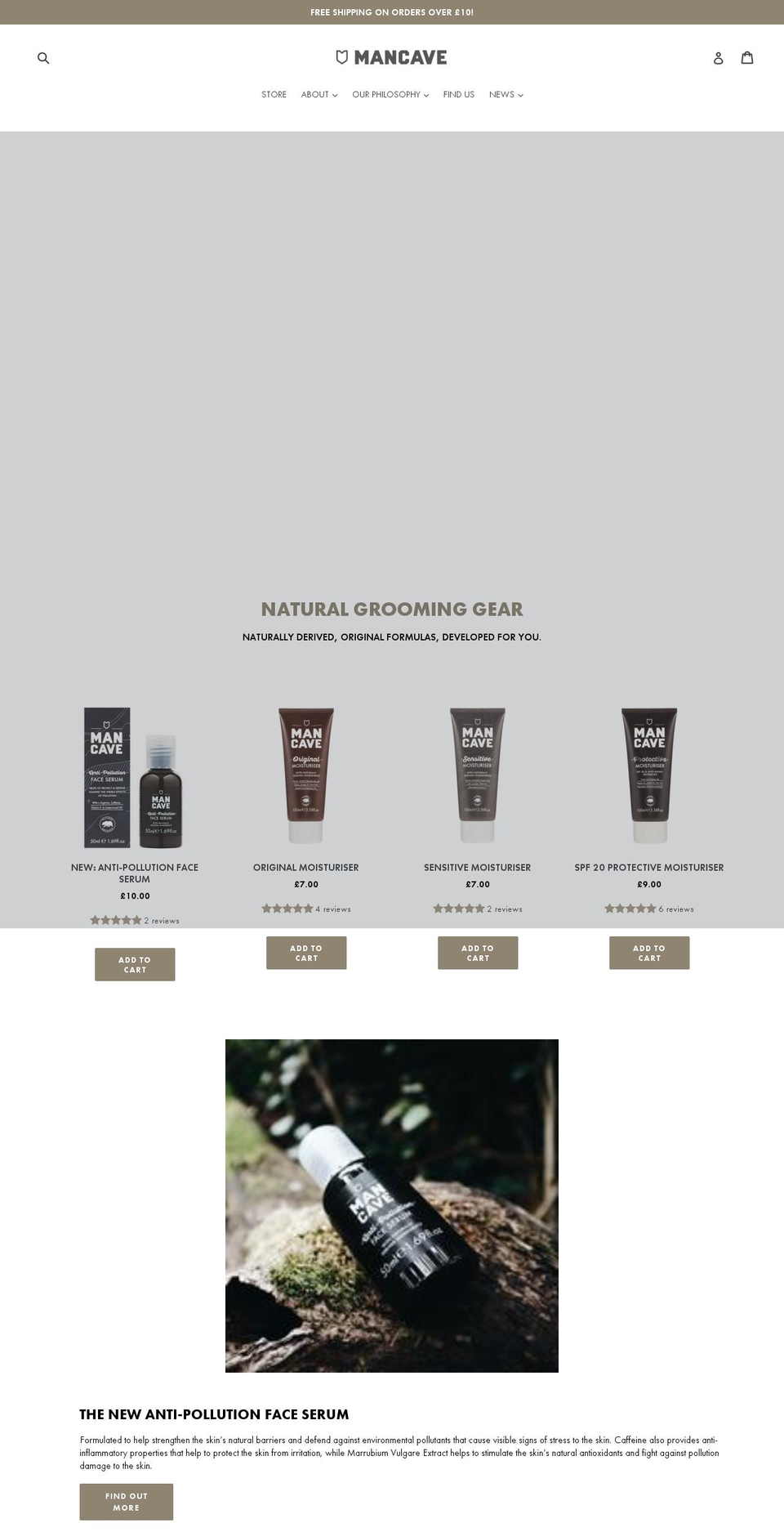 mancaveinc.com shopify website screenshot