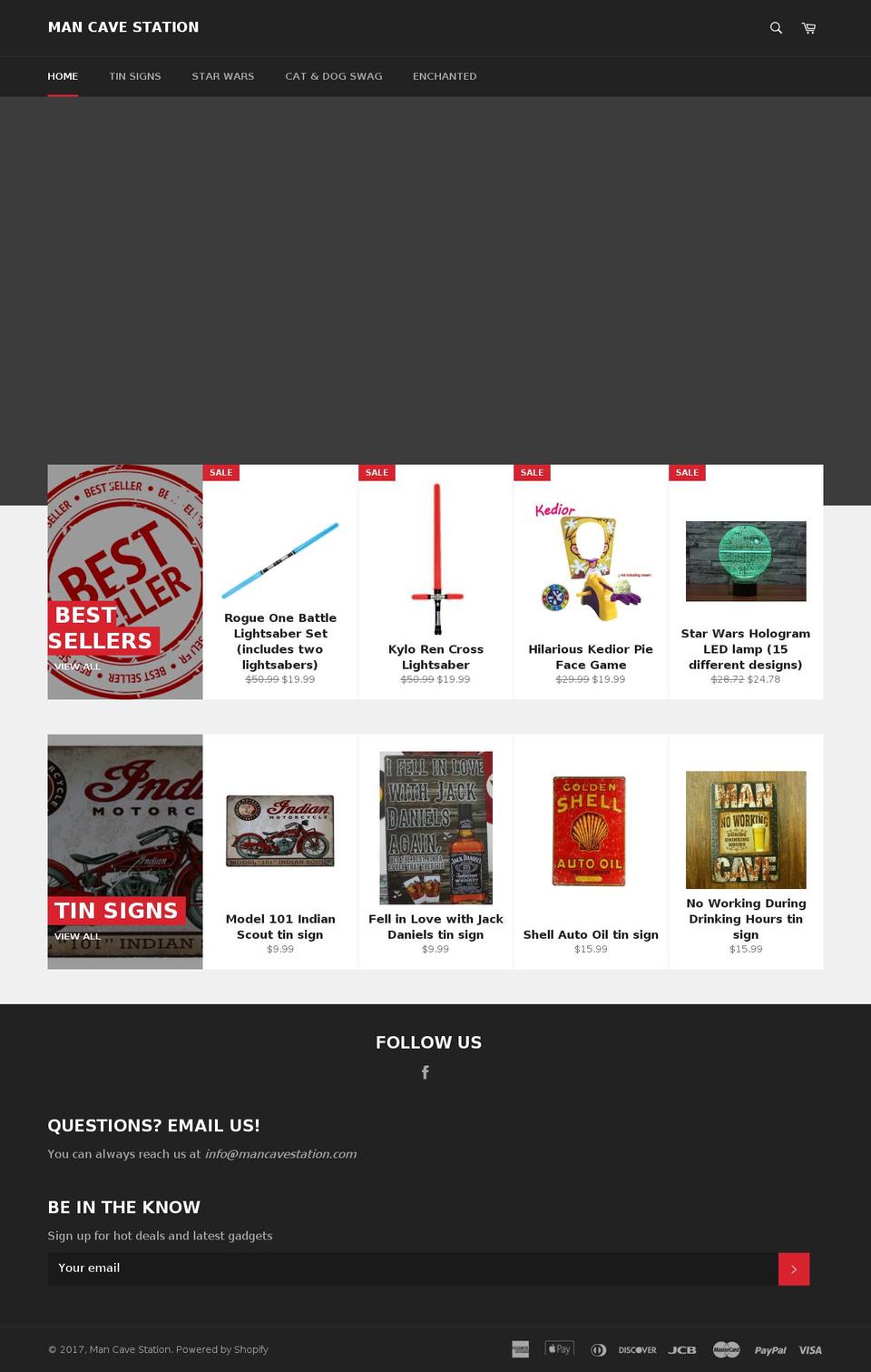 mancavestation.com shopify website screenshot