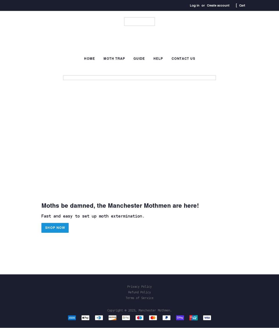 manchestermothmen.co.uk shopify website screenshot