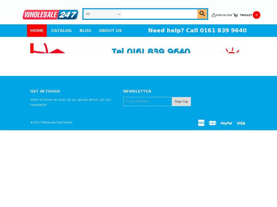 manchesterwholesale.co.uk shopify website screenshot