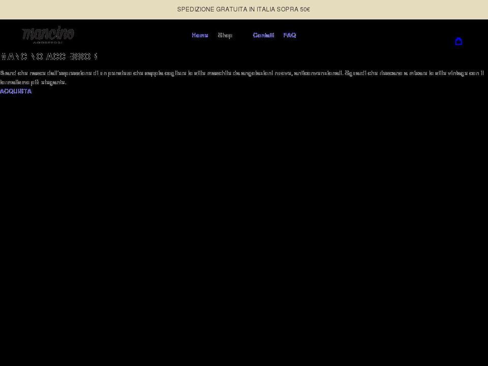 mancinoaccessori.com shopify website screenshot