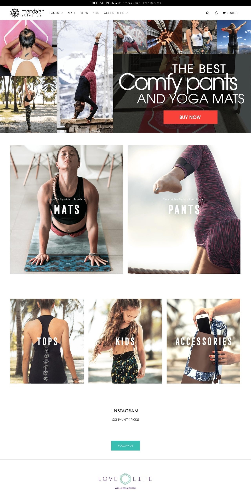 mandalaatletica.com — Shopify storefront screenshot