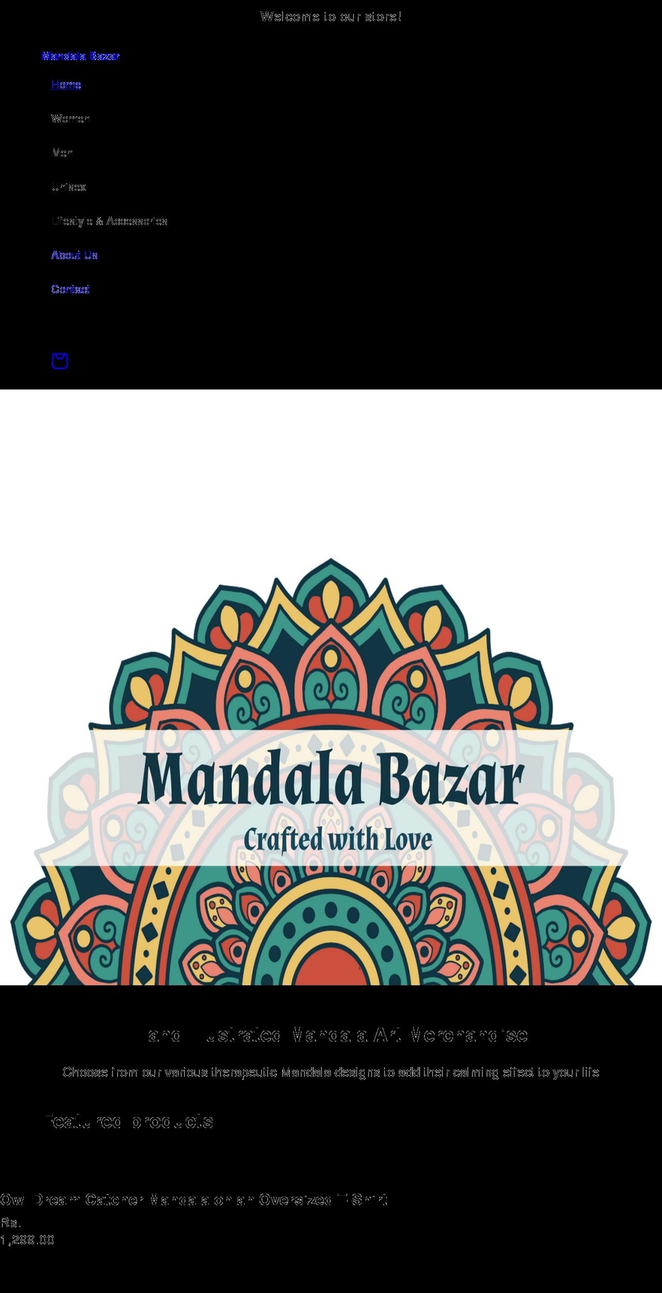 mandalabazar.com shopify website screenshot