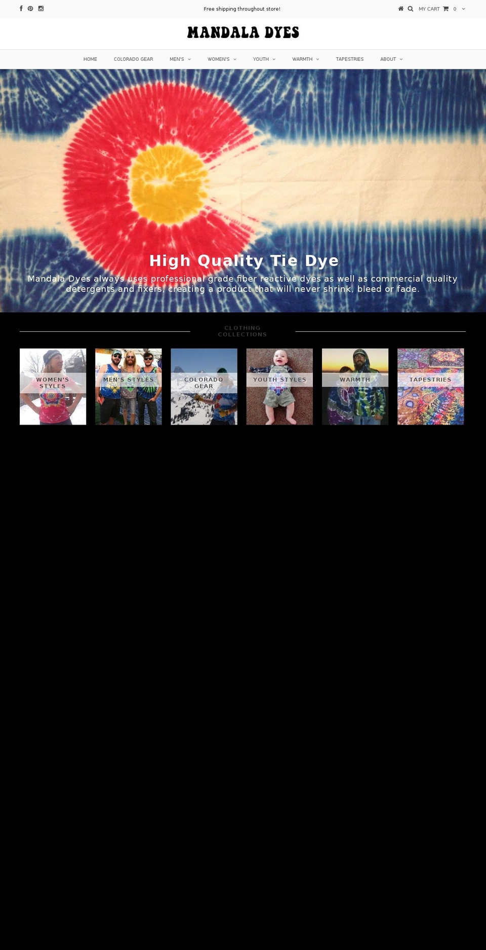 mandaladyes.com shopify website screenshot