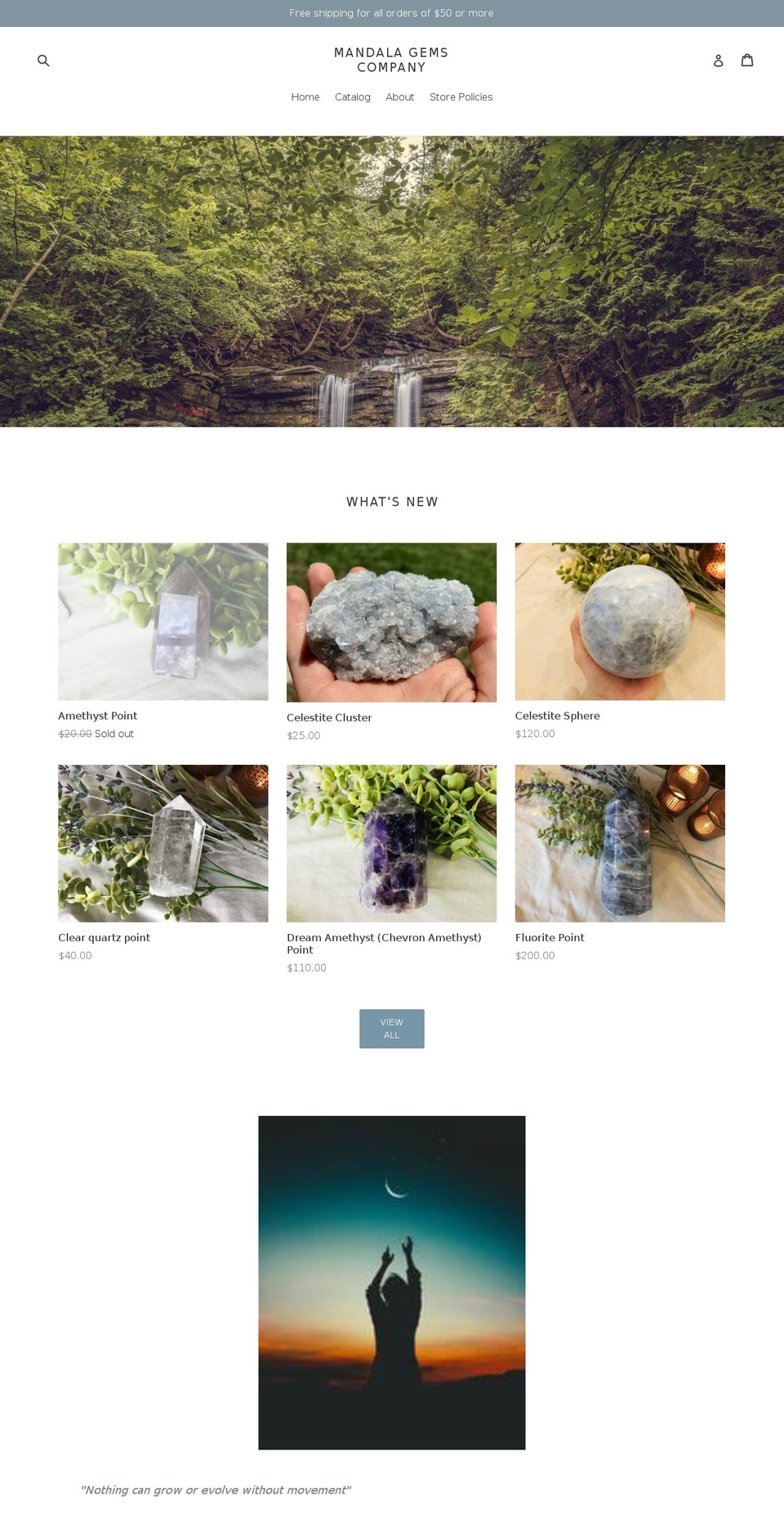 mandalagems.com shopify website screenshot