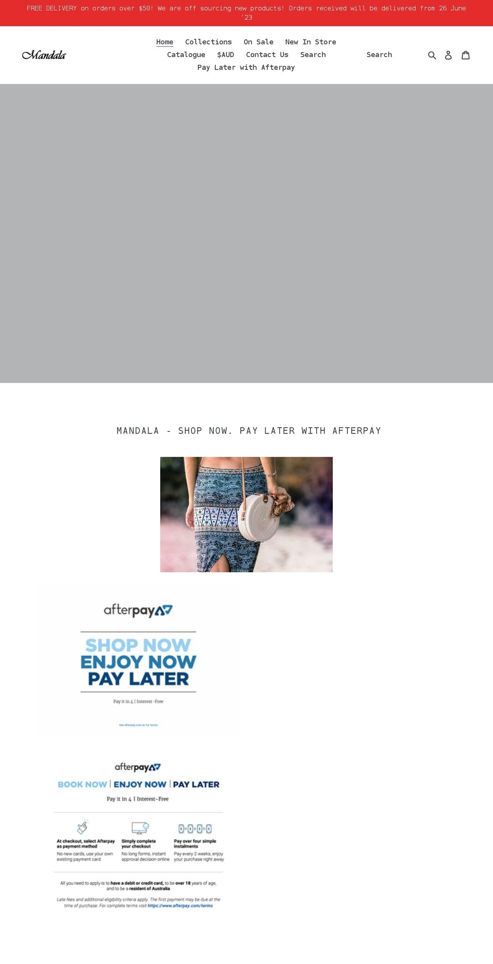 mandalaproducts.com.au shopify website screenshot
