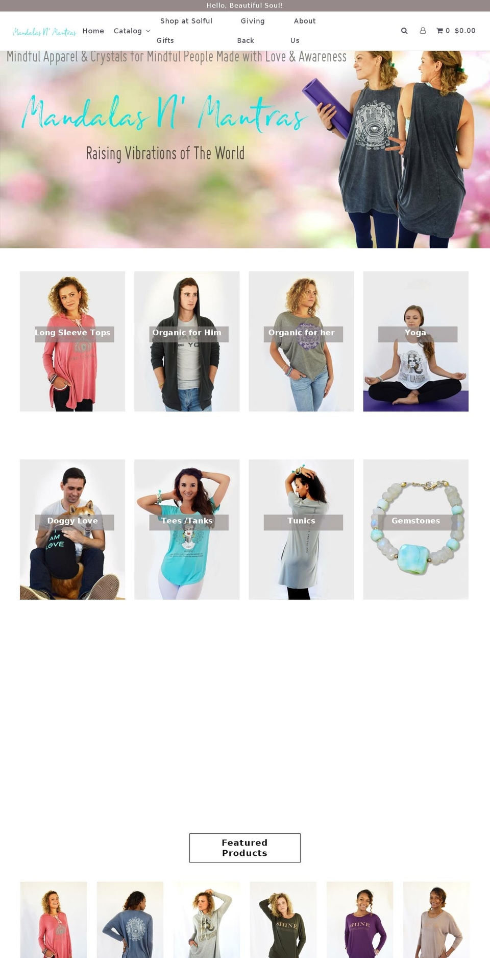 mandalasandmantras.com — Shopify storefront screenshot