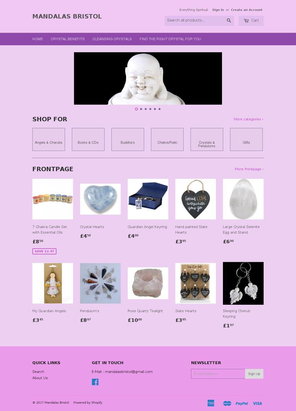 mandalasbristol.com shopify website screenshot