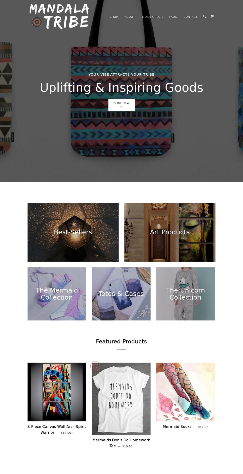 mandalatribe.com shopify website screenshot