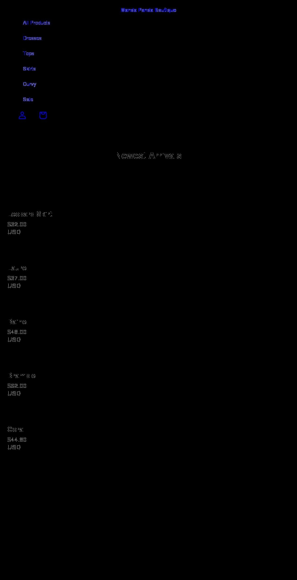 mandapandaboutique.com shopify website screenshot