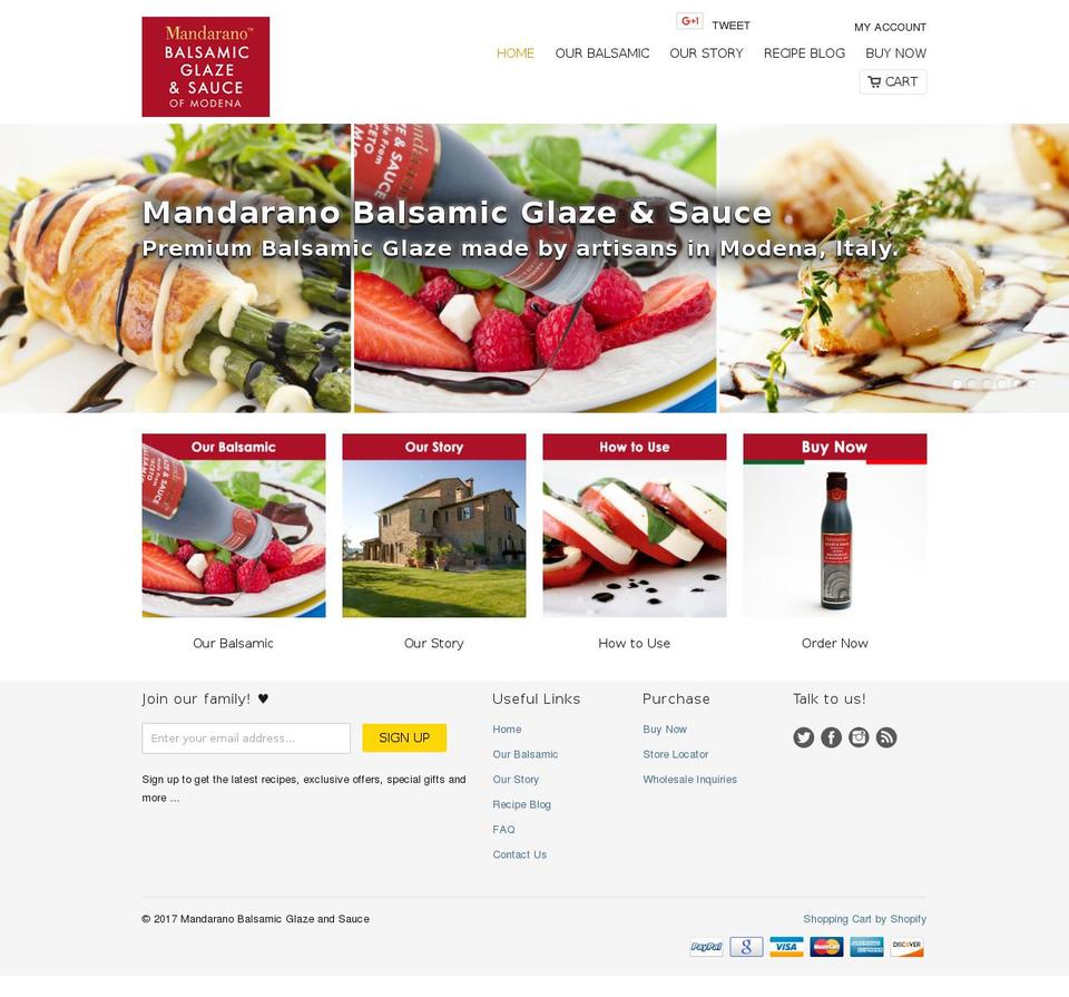 mandarano.com shopify website screenshot
