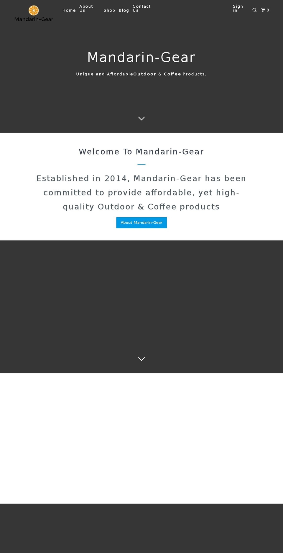 mandarin-gear.com shopify website screenshot