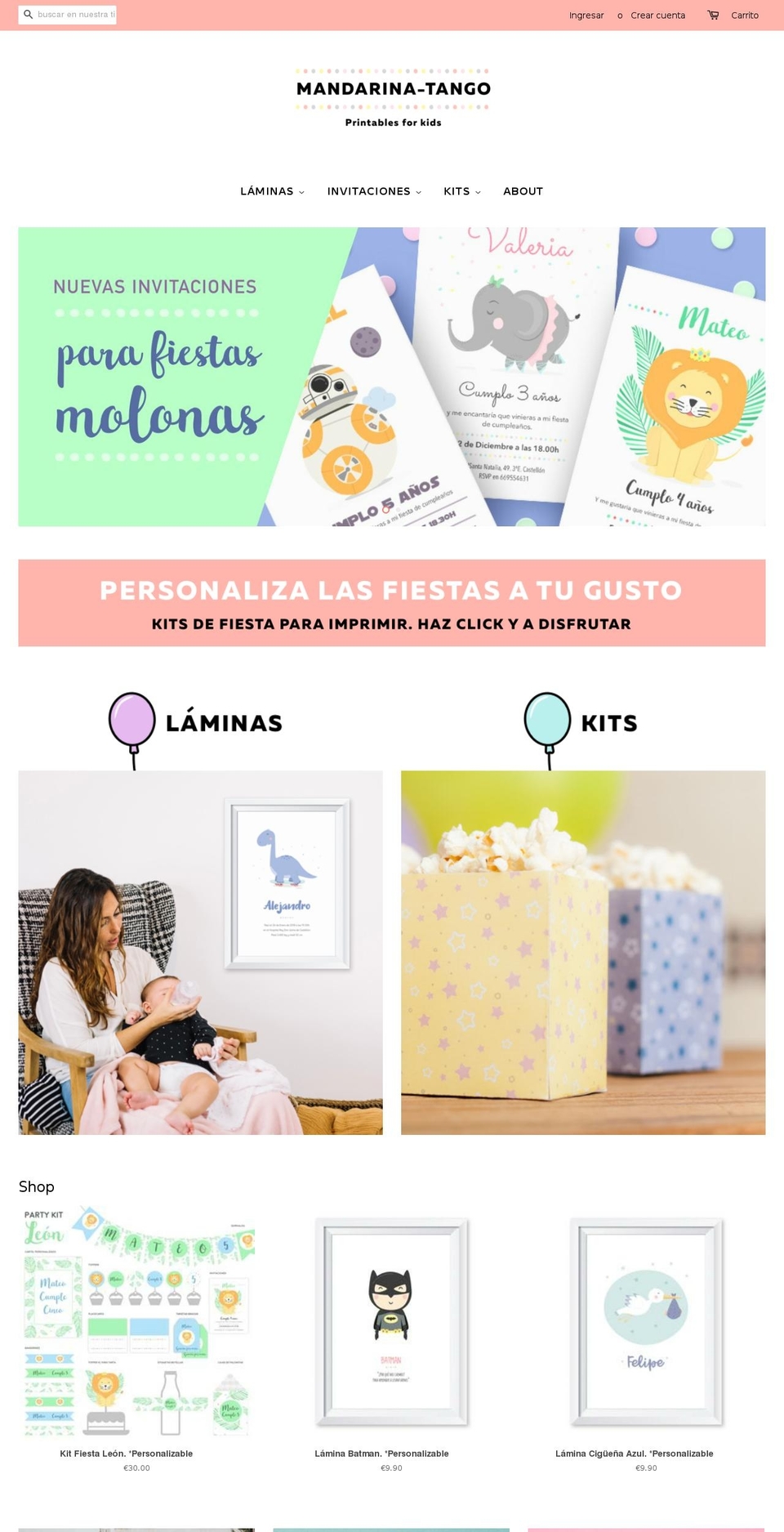 mandarina-tango.com — Shopify storefront screenshot